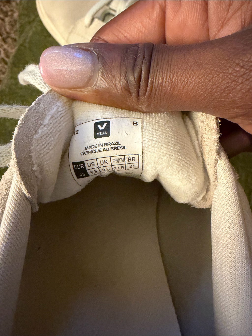 Veja Cream Suede Campo Sneaker With White V — image 4 of 5
